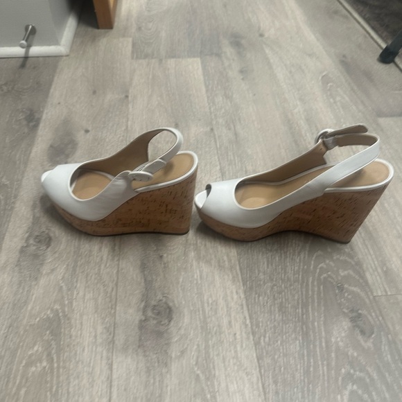 Veronica Beard Peep Toe Slingback Cork Wedge - Picture 4 of 8